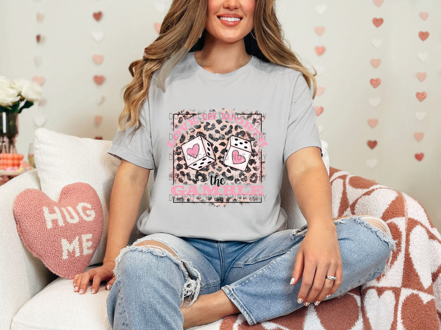 Love Is Worth The Gamble Pink Leopard -DTF