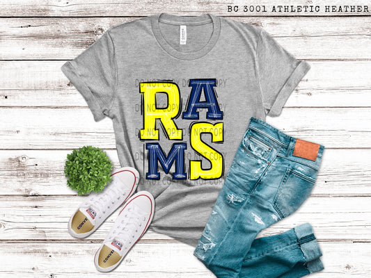 Rams Royal Blue and Yellow - DTF