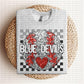 Baseball Mascots Faux Embroidery Checkered Sequins -DTF