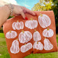 White lined gold tops pumpkins- DTF&UV