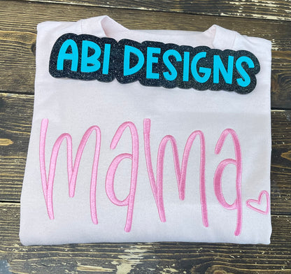 Mama with heart Embroidered Sweatshirt(option to add names to sleeves)
