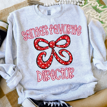 Santas Favorite red dot bow (Dropdown)-DTF&UV