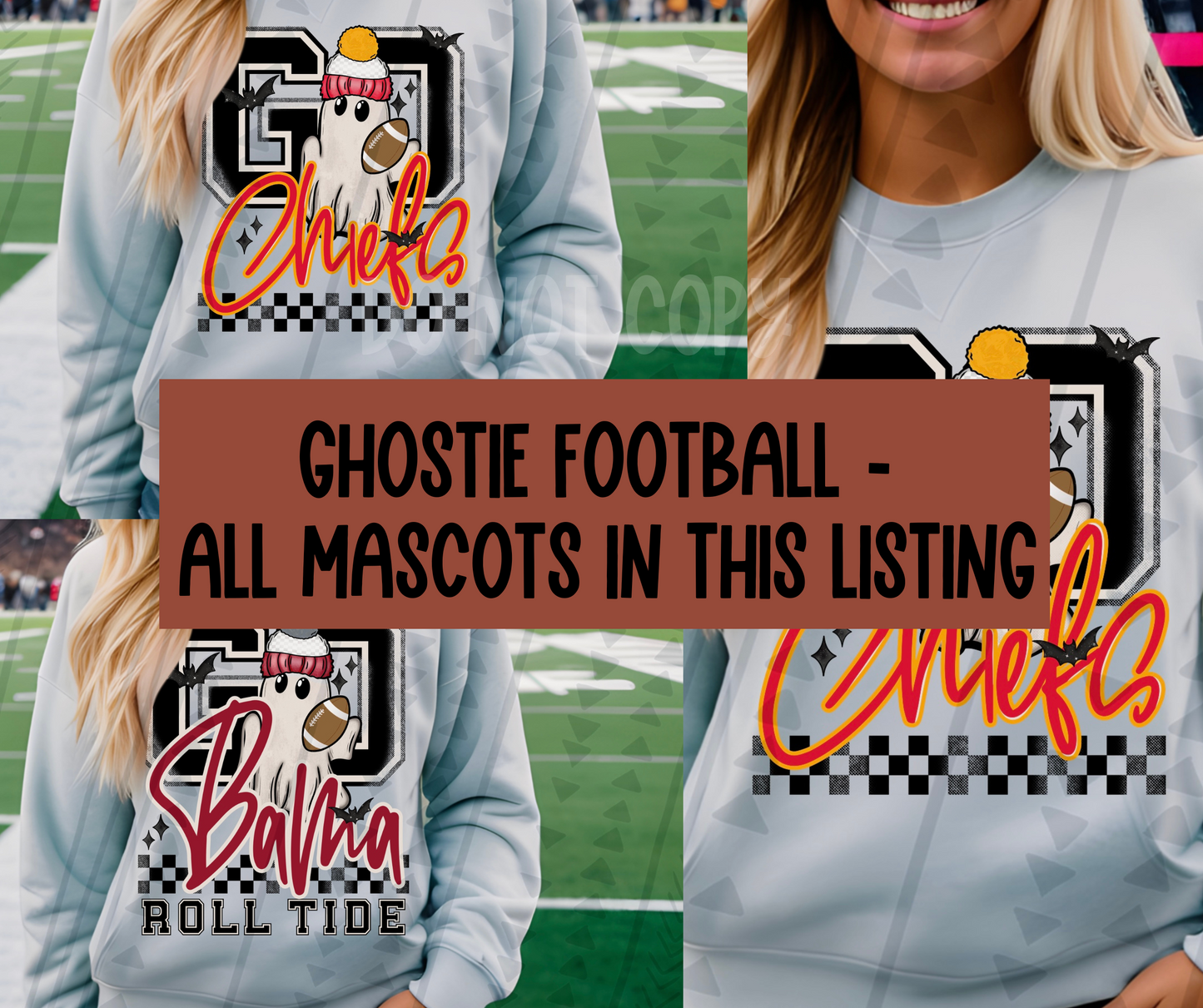 Ghostie Football (Multiple Team Listing-Drop Down)-DTF
