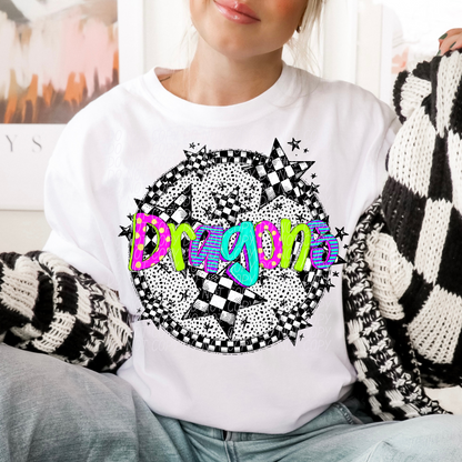 Neon checker Mascots(Dropdown)-DTF