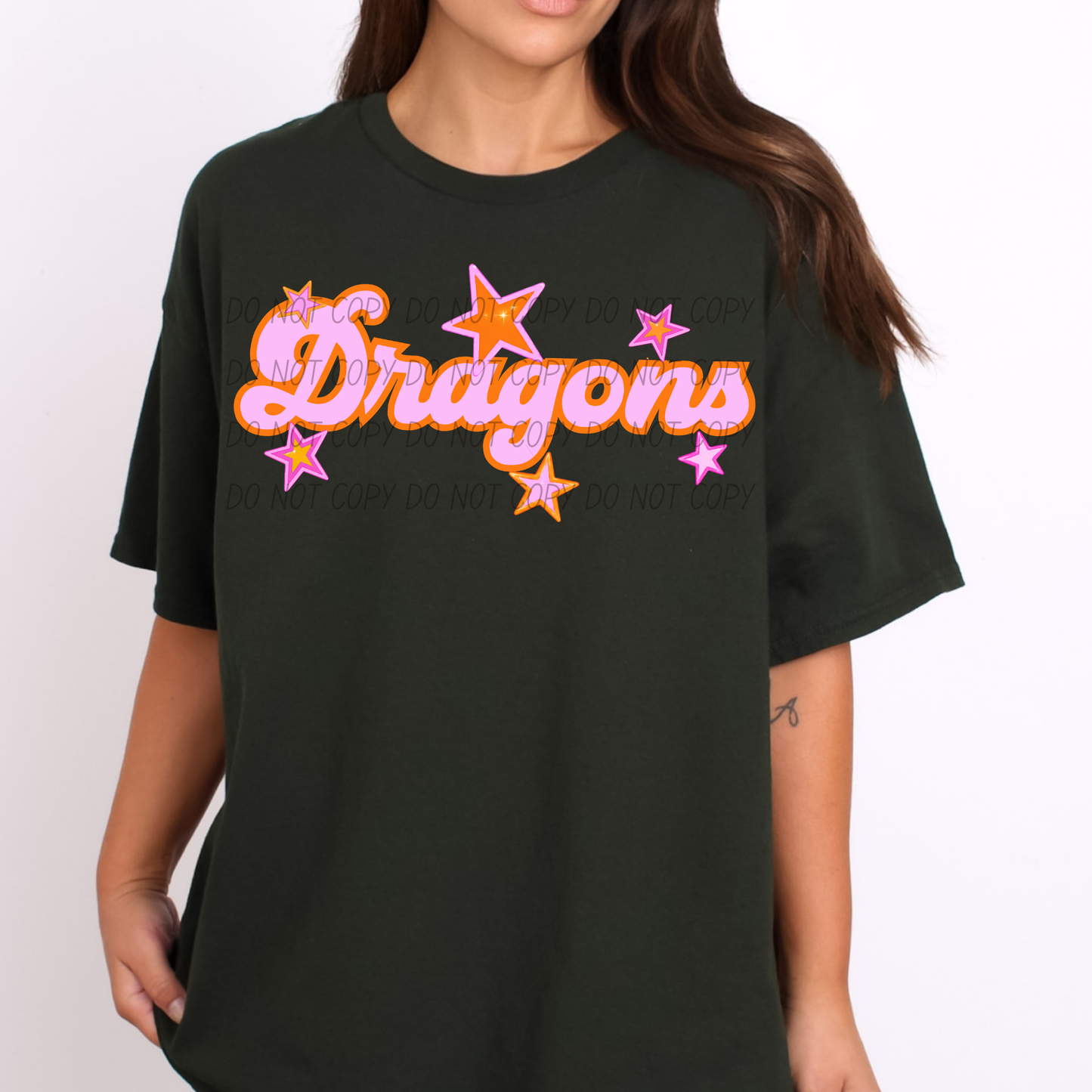 Pink Orange Stars Mascot (Dropdown)- DTF&UV