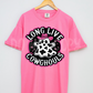 Long Live Cowghouls Faux Emb Patch pink outline-DTF