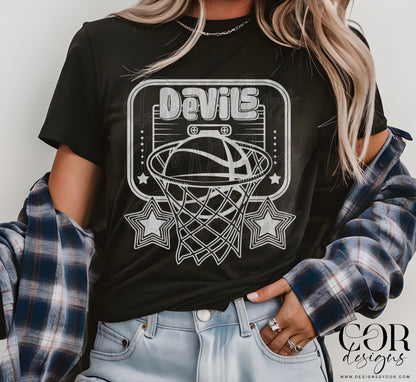 Basketball Mascots With stars (DROPDOWN- ALL IN THIS LISTING)-DTF