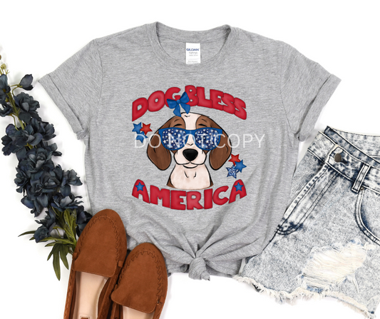 Dog Bless America Beagle- DTF