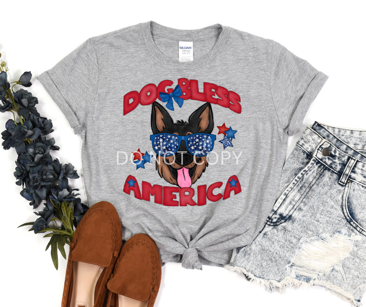 Dog Bless America German Shephard- DTF
