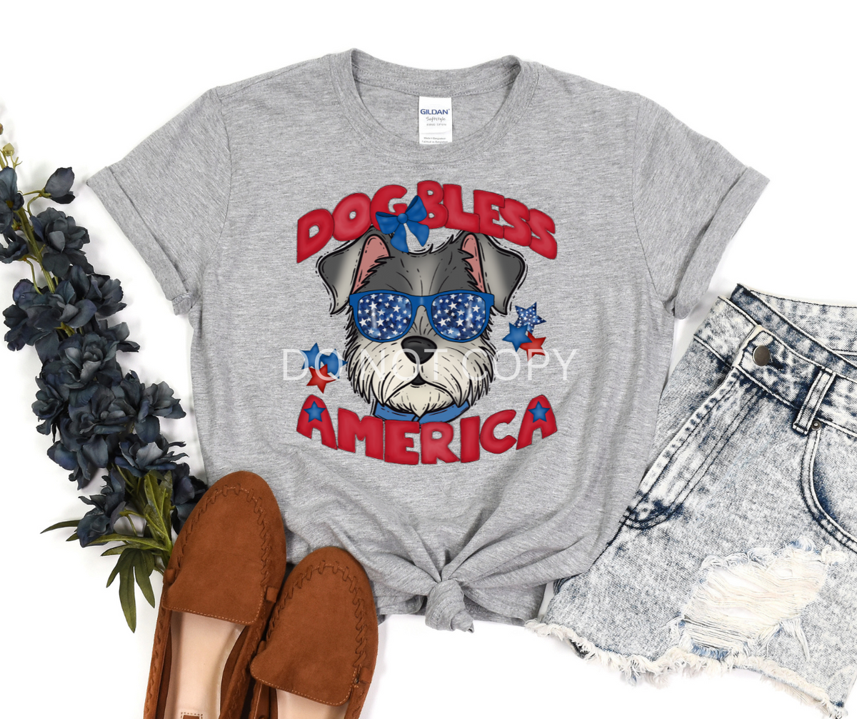 Dog Bless America Schnauzer-DTF