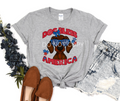 Dog Bless America Dachshund RED- DTF