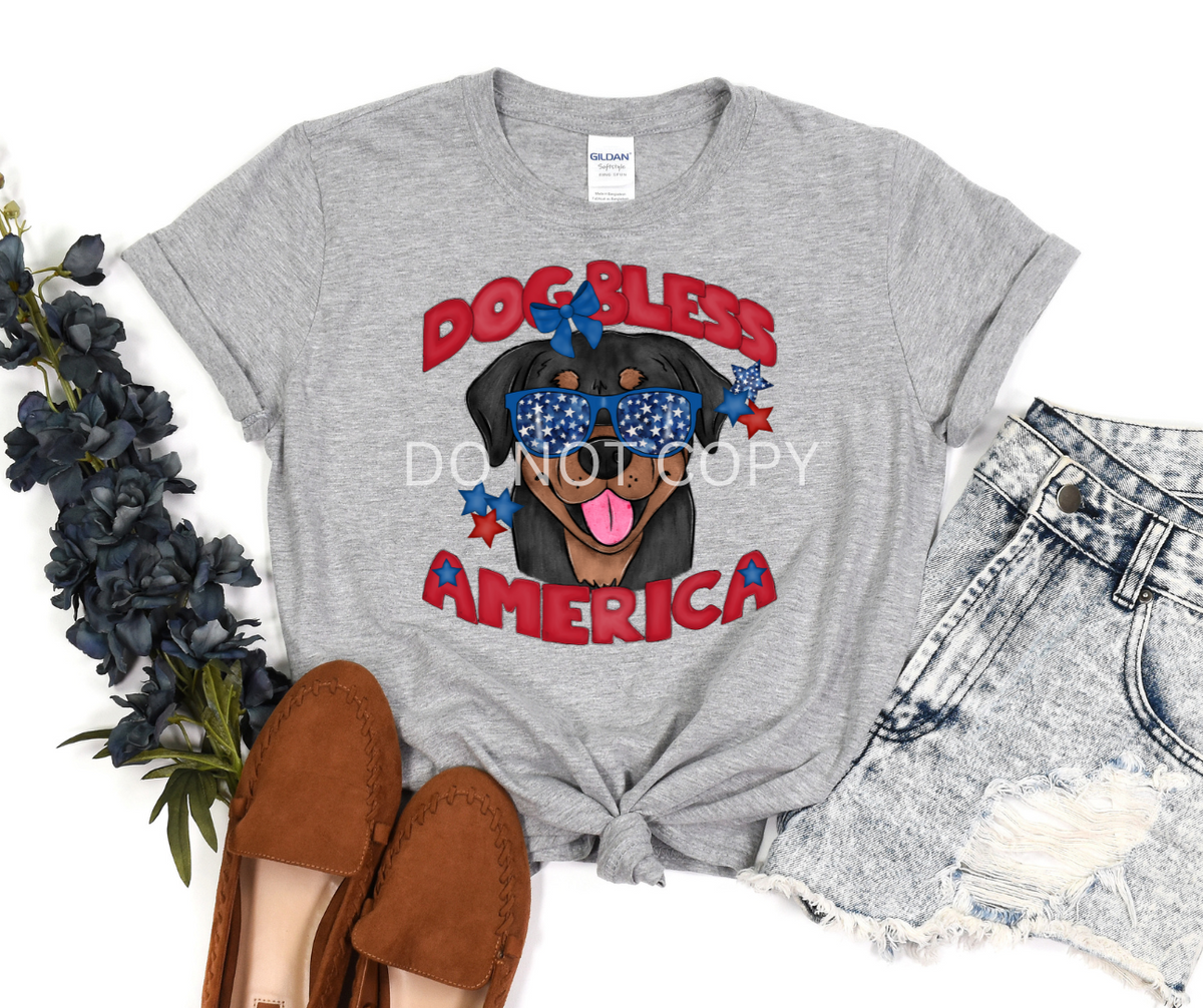 Dog Bless America Rottweiler- DTF