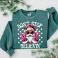 Don't Stop believin white font-DTF