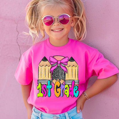 Girl Doodle Pencil back to school (DROPDOWN) -DTF&UV