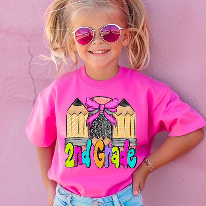 Girl Doodle Pencil back to school (DROPDOWN) -DTF&UV