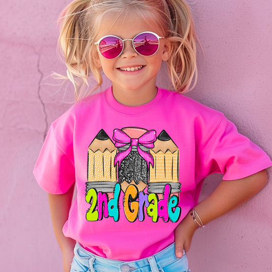Girl Doodle Pencil back to school (DROPDOWN) -DTF&UV