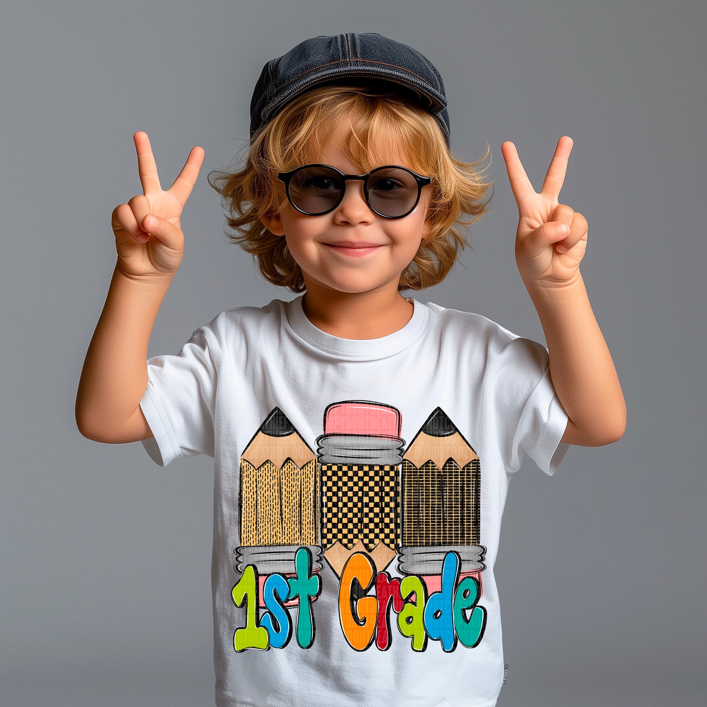 Boy Doodle Pencil back to school (DROPDOWN) -DTF&UV