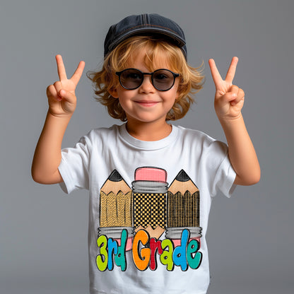 Boy Doodle Pencil back to school (DROPDOWN) -DTF&UV