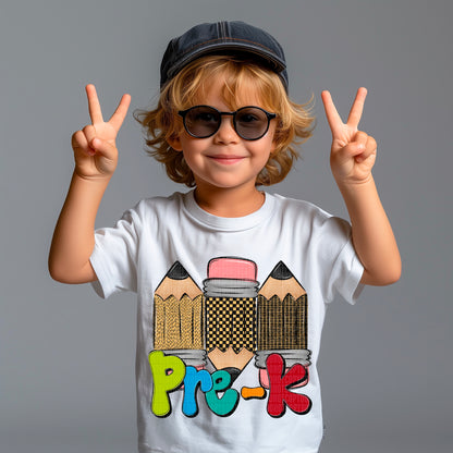 Boy Doodle Pencil back to school (DROPDOWN) -DTF&UV