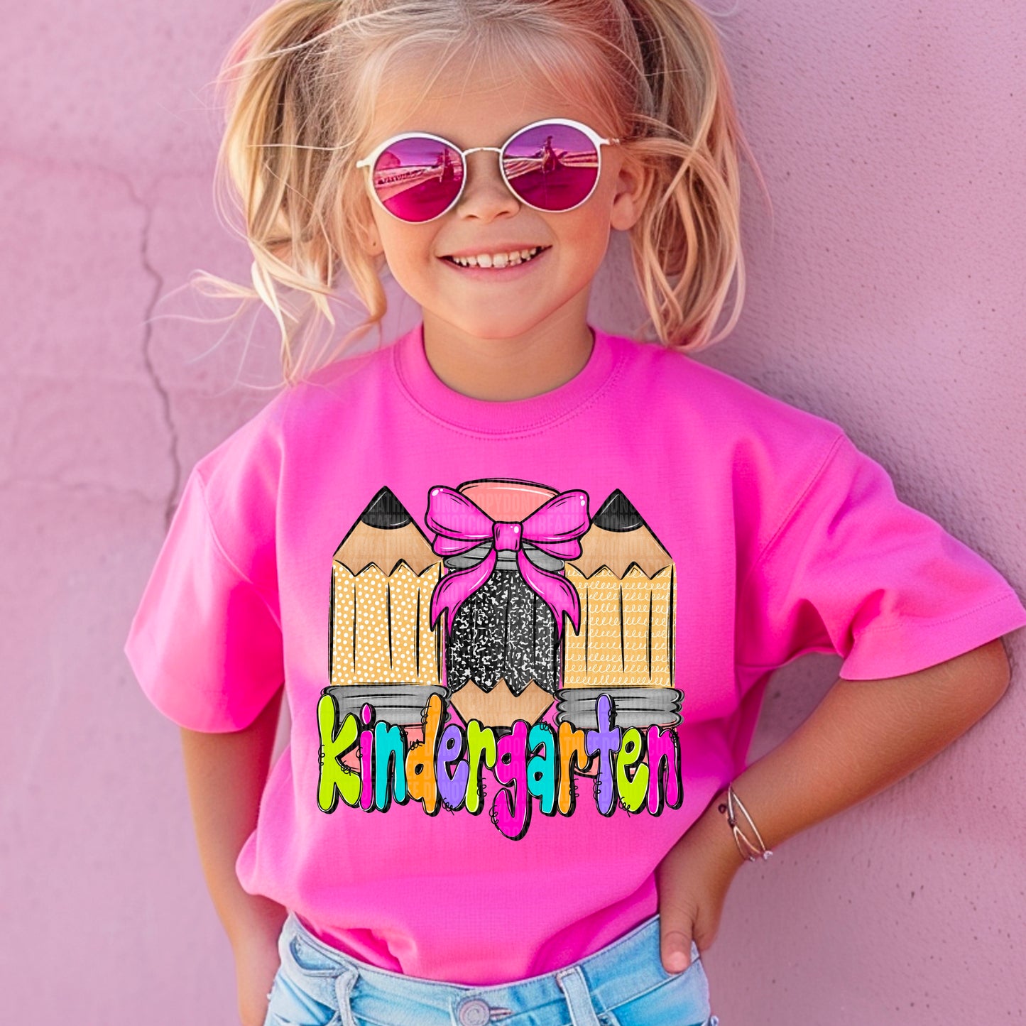 Girl Doodle Pencil back to school (DROPDOWN) -DTF&UV