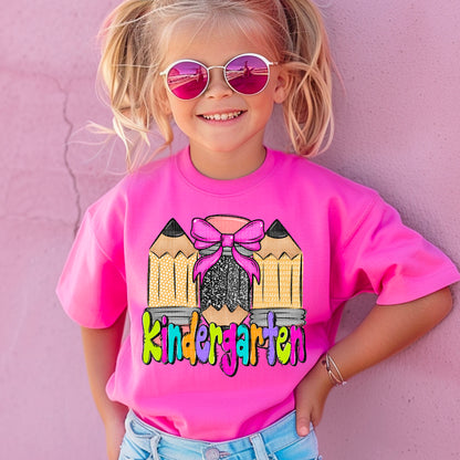 Girl Doodle Pencil back to school (DROPDOWN) -DTF&UV