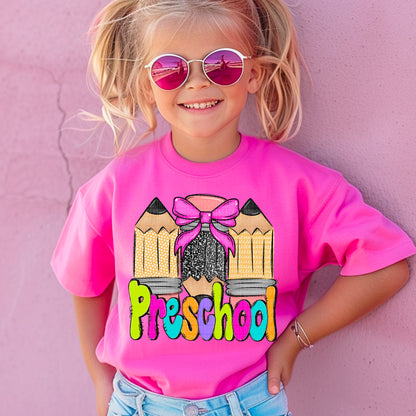 Girl Doodle Pencil back to school (DROPDOWN) -DTF&UV