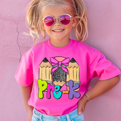 Girl Doodle Pencil back to school (DROPDOWN) -DTF&UV