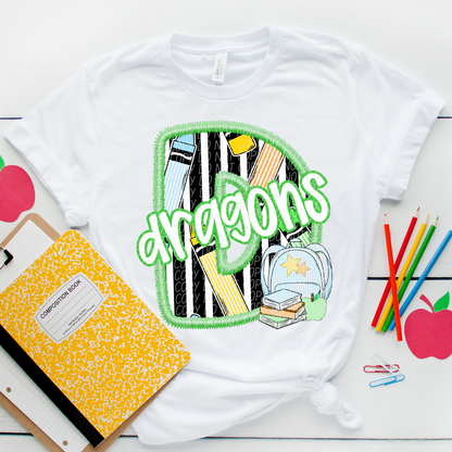 LETTER MASCOT GREEN (dropdown)-DTF&UV