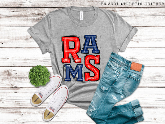 Rams Red and Royal Blue - DTF