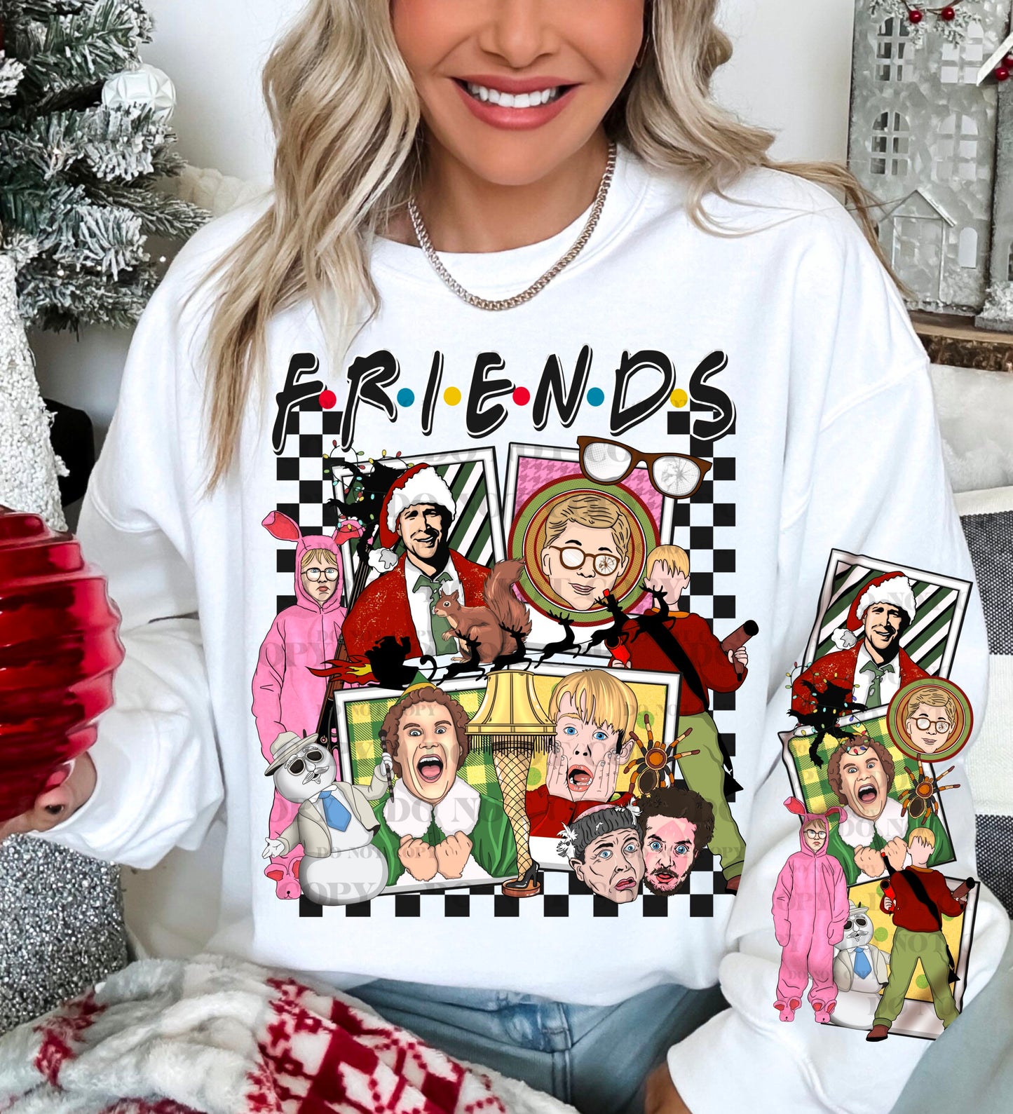Christmas Movies Friends With Sleeve -DTF