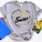 Teacher glitter heart-DTF