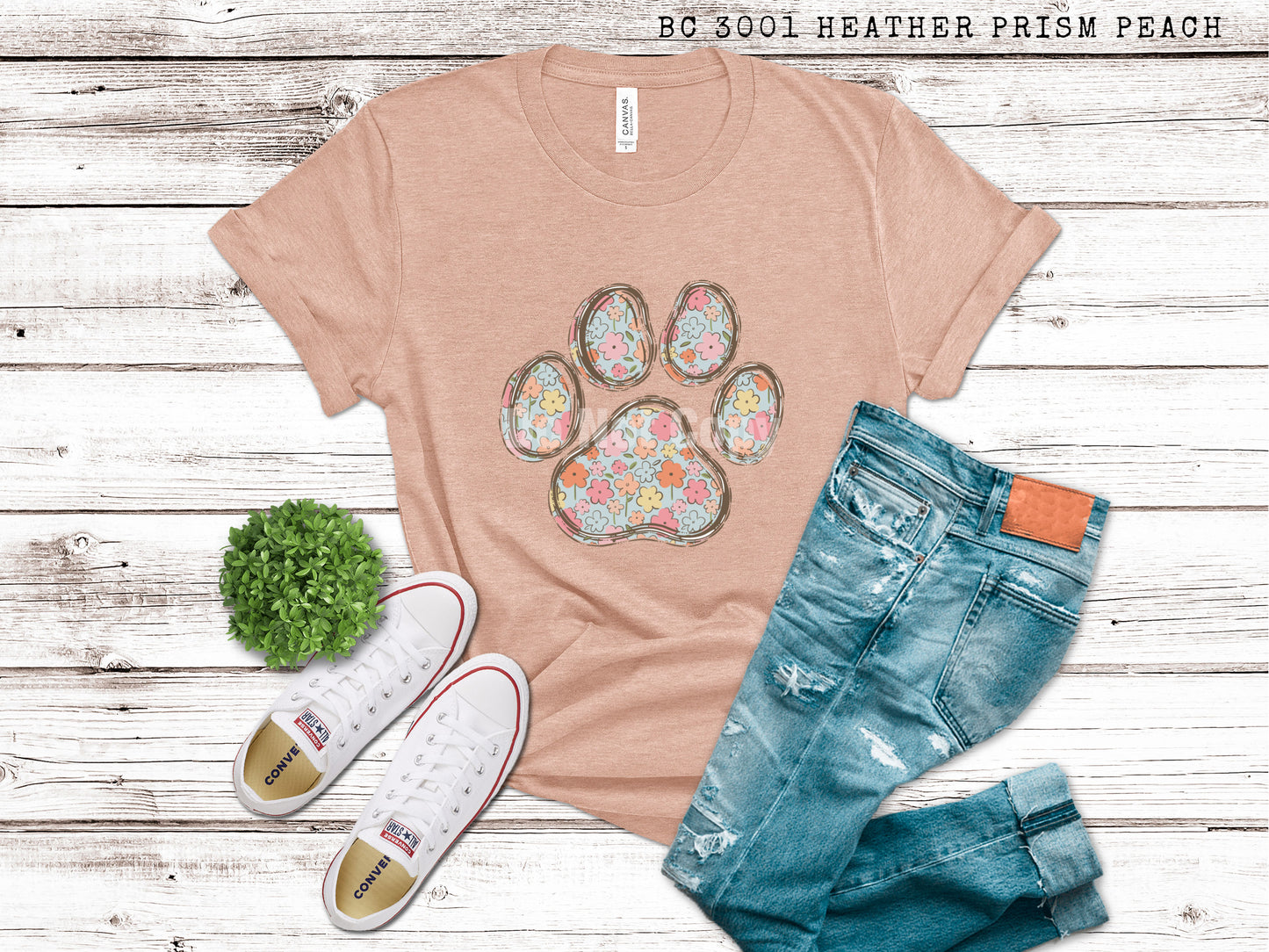 Paw Print Floral Doodle Loo - DTF