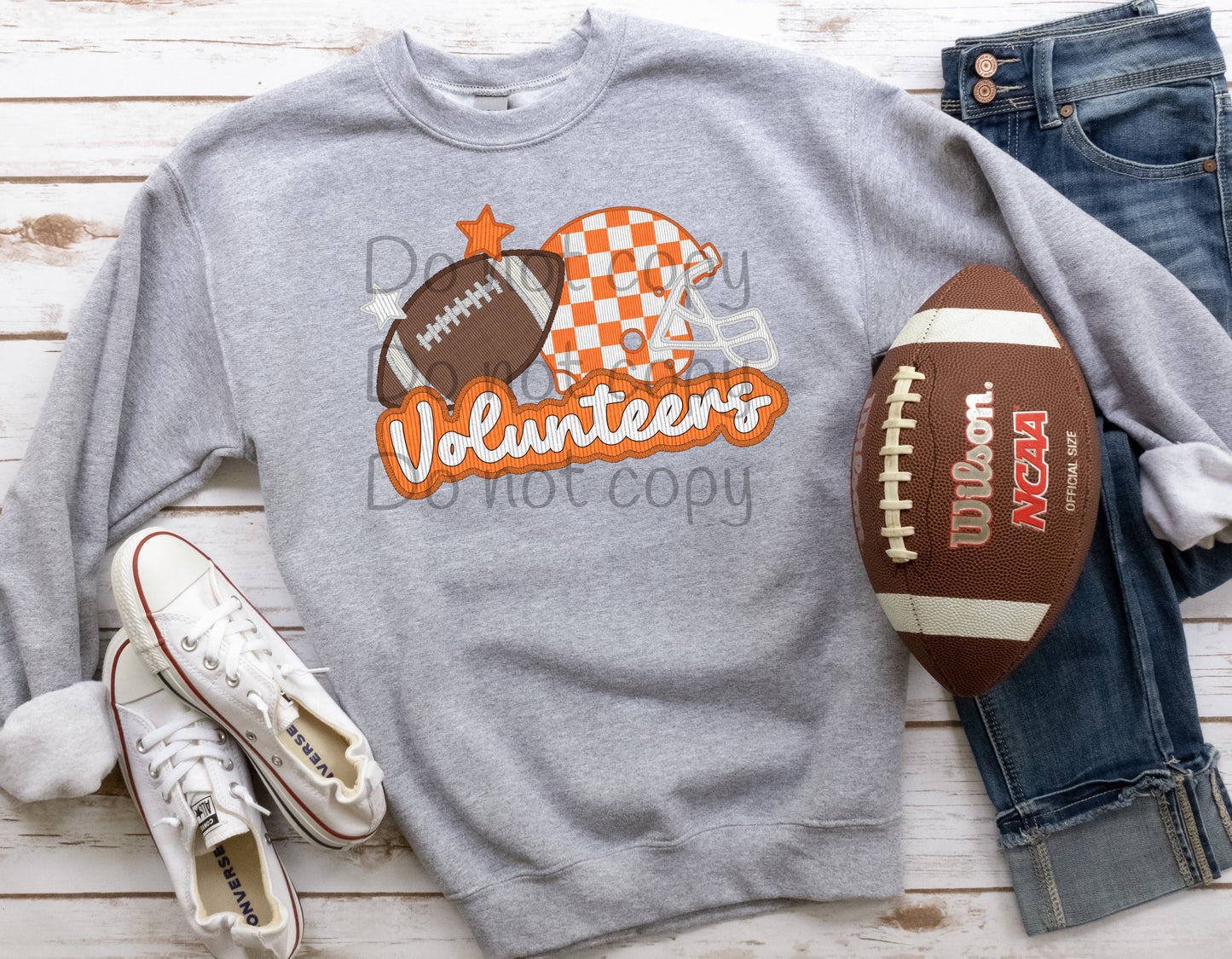 Volunteers football stitched no logo-DTF