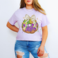 Mardis Gras king cake with bow-DTF