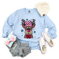 Reindeer Pink Checkered Beanie Faux Sequin - DTF