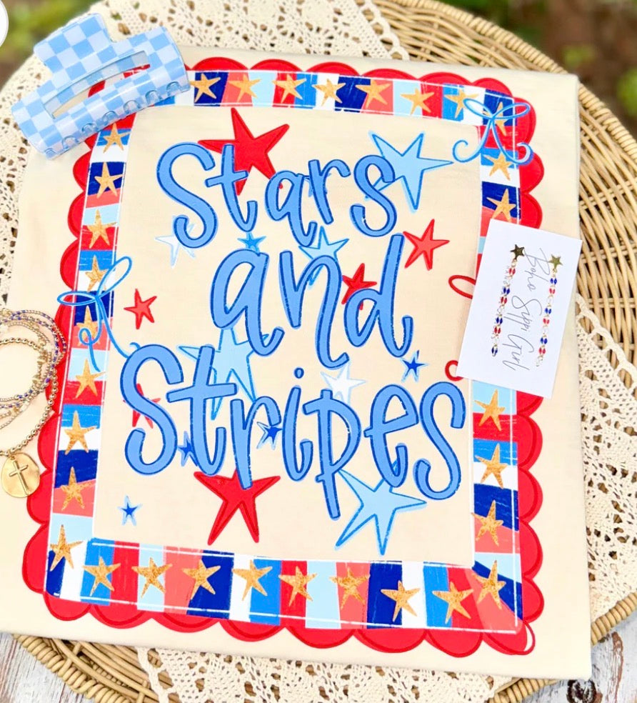 Stars and Stripes border-DTF&UV