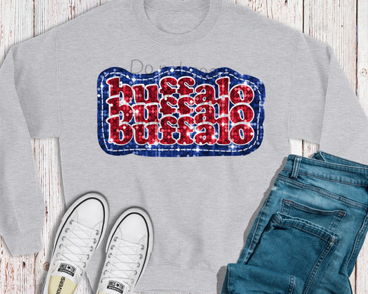 Buffalo stacked sequin-DTF