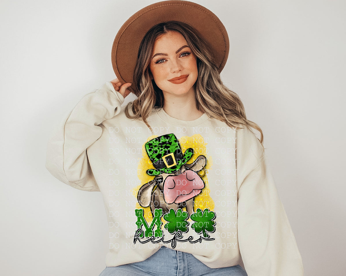 Moo Heifer Green Cow Print Hat- DTF