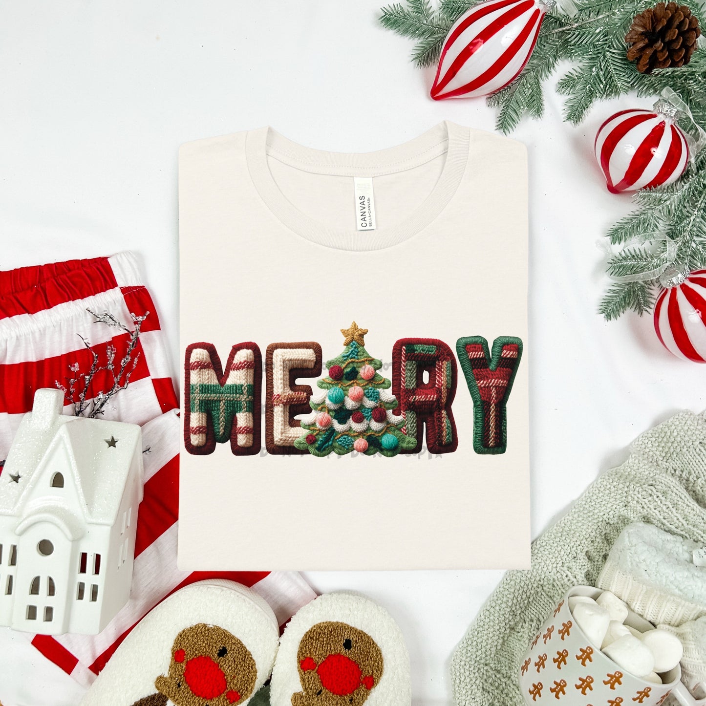 MERRY plaid with tree- DTF&UV