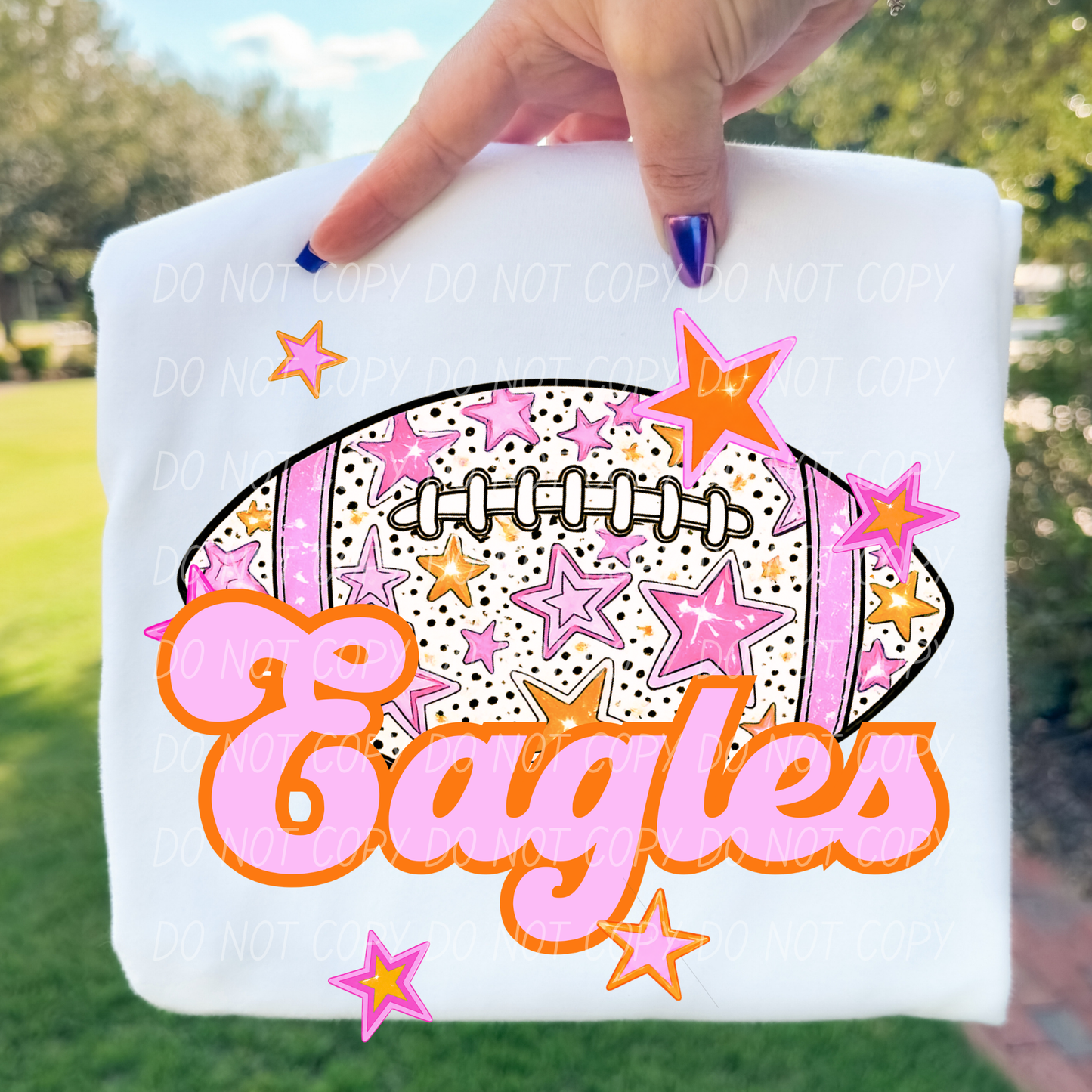 Football Pink Orange Stars Mascot (Dropdown)- DTF&UV