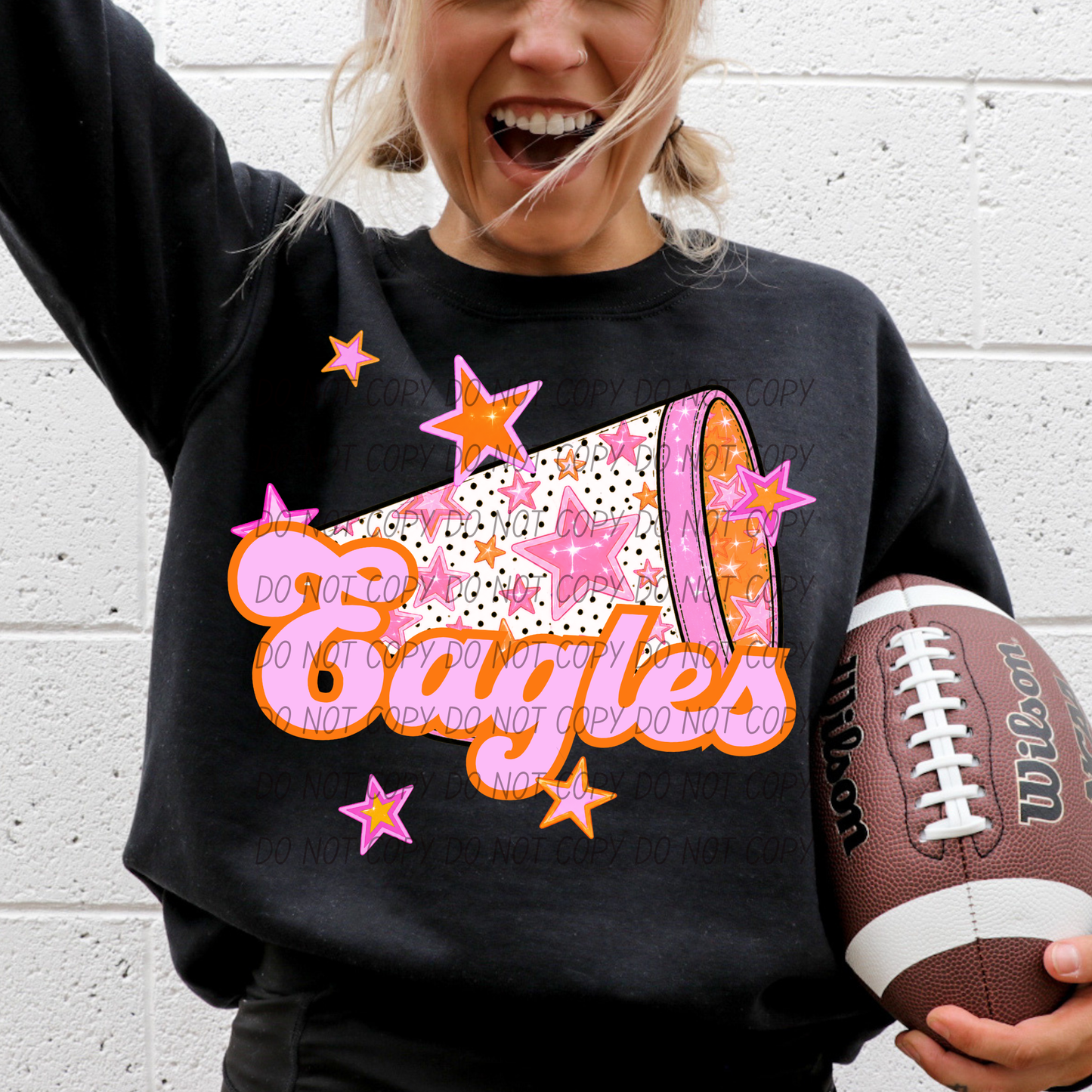 CHEER Pink Orange Stars Mascot (Dropdown)- DTF&UV