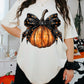 Pumpkin black bow with stars-DTF