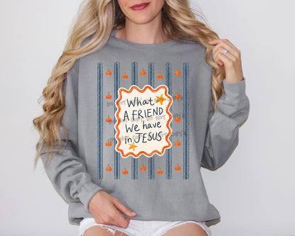 What a friend we have in Jesus stripes with pumpkins- DTF&UV