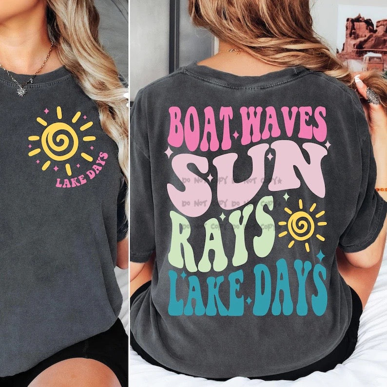 Boat Waves Sun Rays Lake Days pocket-DTF