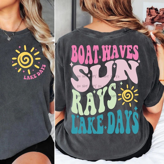 Boat Waves Sun Rays Lake Days pocket-DTF