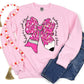 Teaching is a work of heart pink pencil bow-DTF