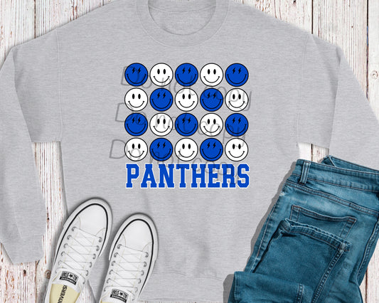 Panthers blue smiley-DTF