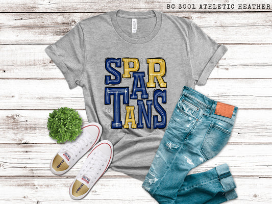 Spartans Royal Blue and Gold - DTF
