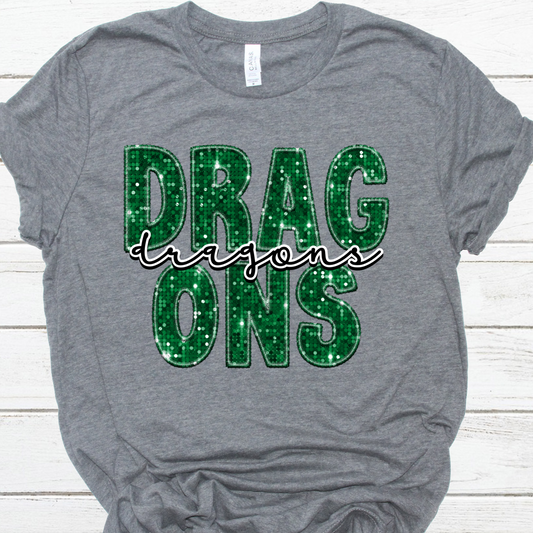 Dragons sequin-DTF