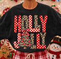 Holly Jolly Red & Leopard -DTF